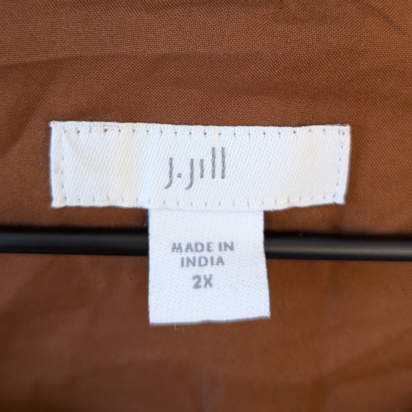 J. Jill Women's Houndstooth Embroidered Boho Jacket Stretch 2X Plaid Coat - Picture 7 of 9